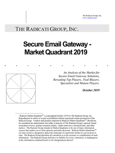 Secure Email Gateway – Market Quadrant 2019