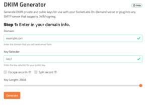 Free web-based DKIM generator
