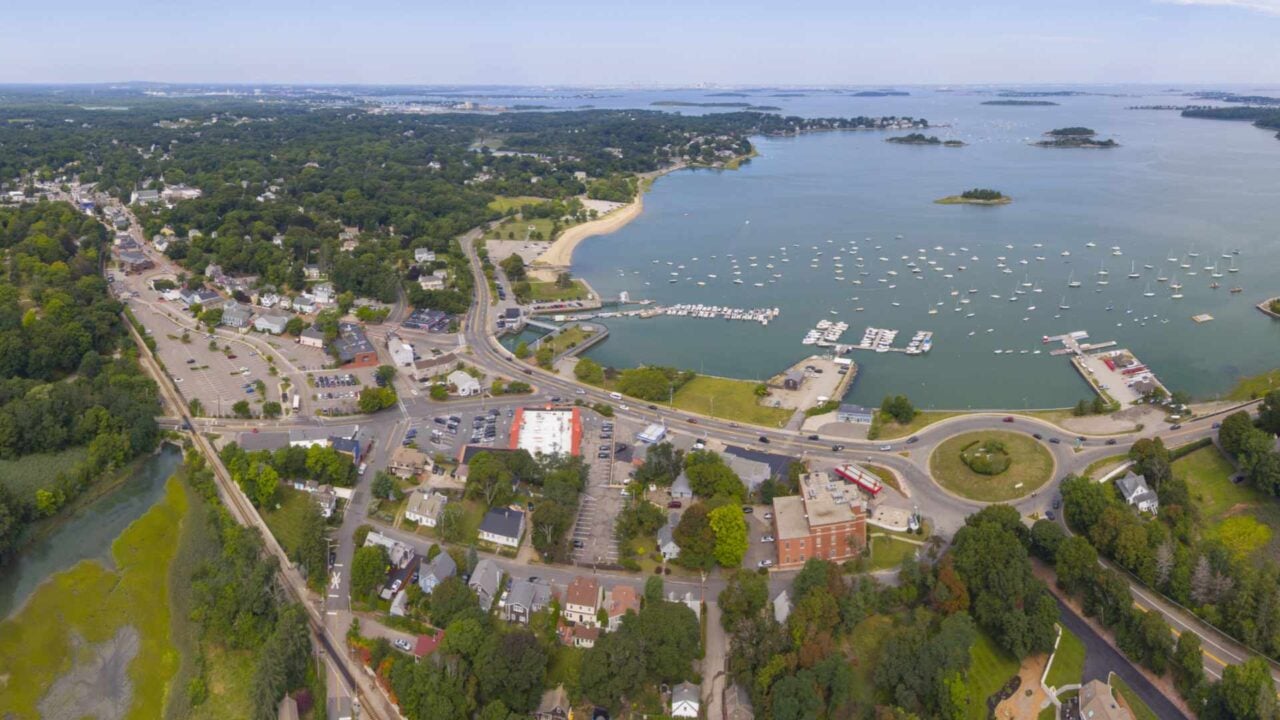 Hingham Hafen marina Luftbild aerial