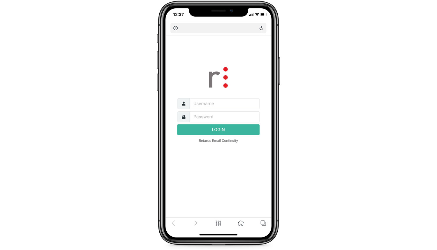 Login - Retarus Email Continuity Mobile UI