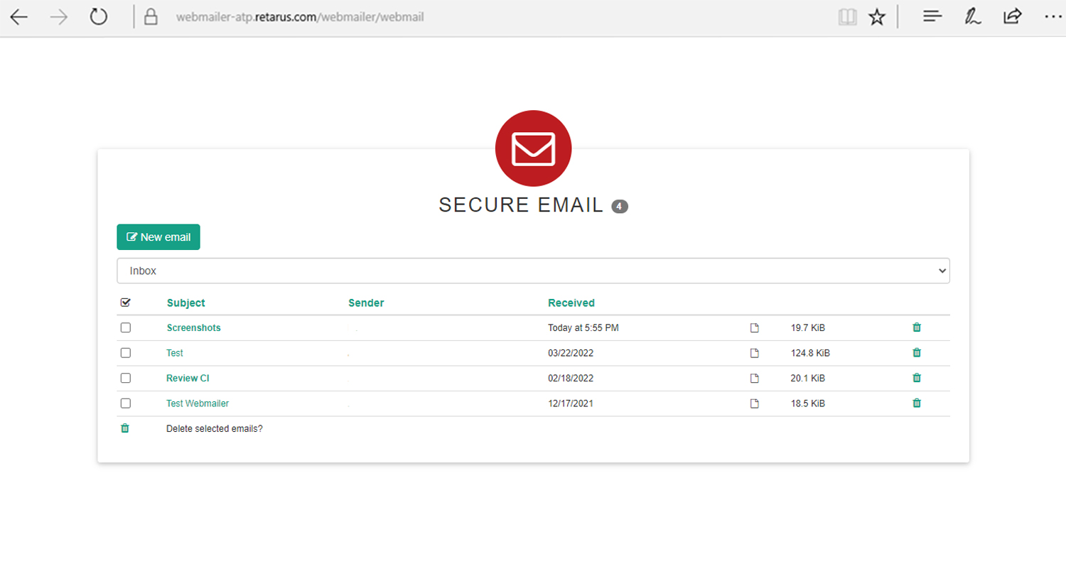 Webmailer Inbox